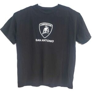 Lamborghini Shirt Mens 2XL Black San Antonio Bull Shield Graphic Tee Crewneck